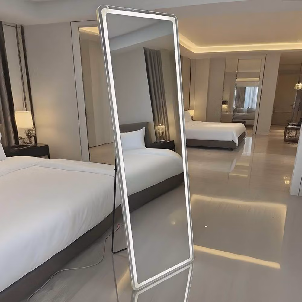 Gr8 Home Smart Full Length LED Mirror, Floor Standing or Wall Mounted, Dimmable with Touch Switch, H 160 cm x W 50 cm – 6