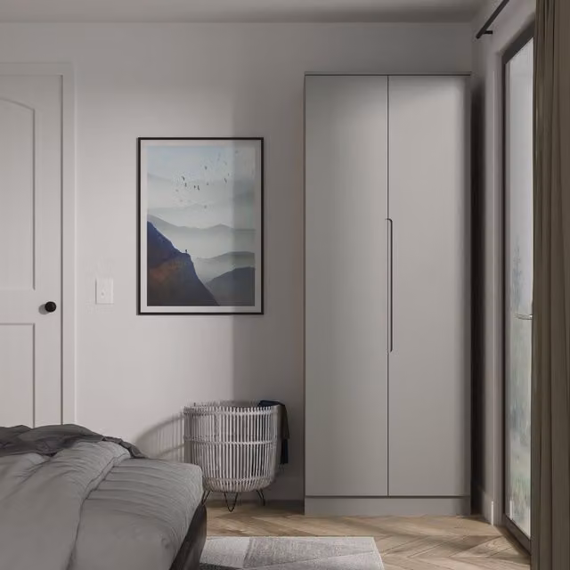 2 U Lucca Ready Assembled Tall Double Wardrobe in Dark Grey – 1