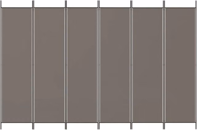 Berkfield Home 6-Panel Room Divider in Anthracite Fabric, W: 300 cm, H: 220 cm