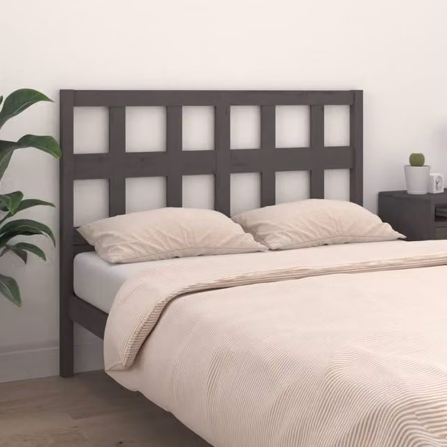 Berkfield Home Beautiful Bed Headboard in Grey Solid Pine Wood, W: 205.5 cm, D: 4 cm, H: 100 cm – 1