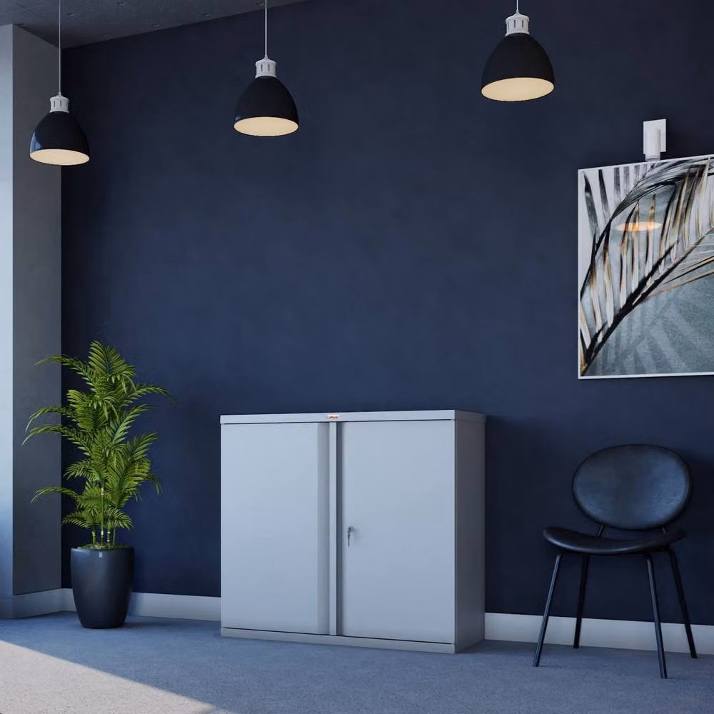 Phoenix Safe Company Grey Steel Storage Cupboard with Key Lock and Adjustable Shelves, W: 80 cm, D: 30 cm, H: 187 cm – 2