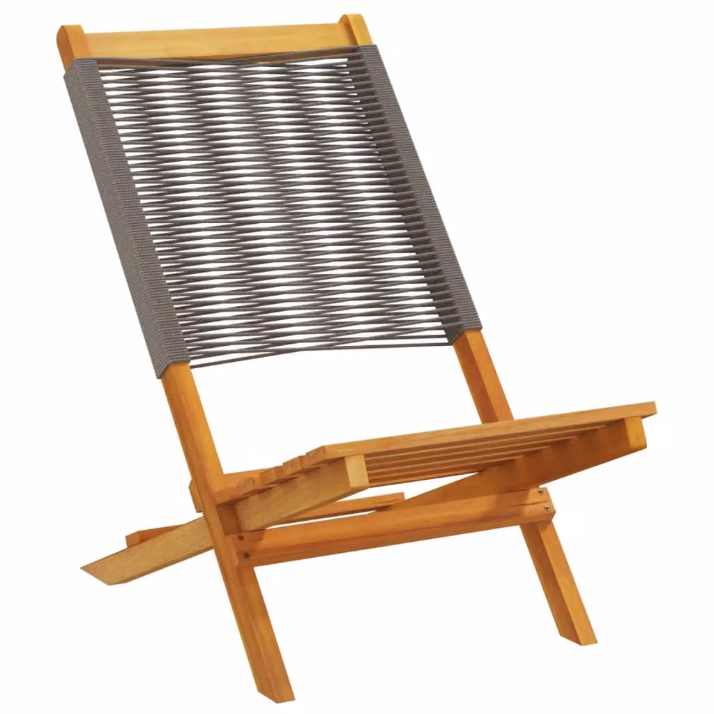 Berkfield Home Set of 2 Grey Acacia Wood and Polypropylene Garden Chairs – 3