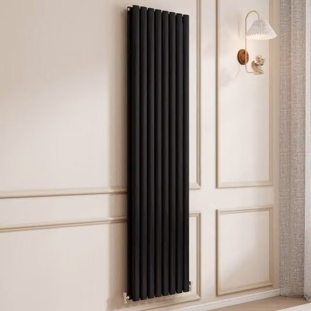 Banyetti Orva Black Vertical Double Oval Column Radiator H 180 cm x W 47.2 cm – 1