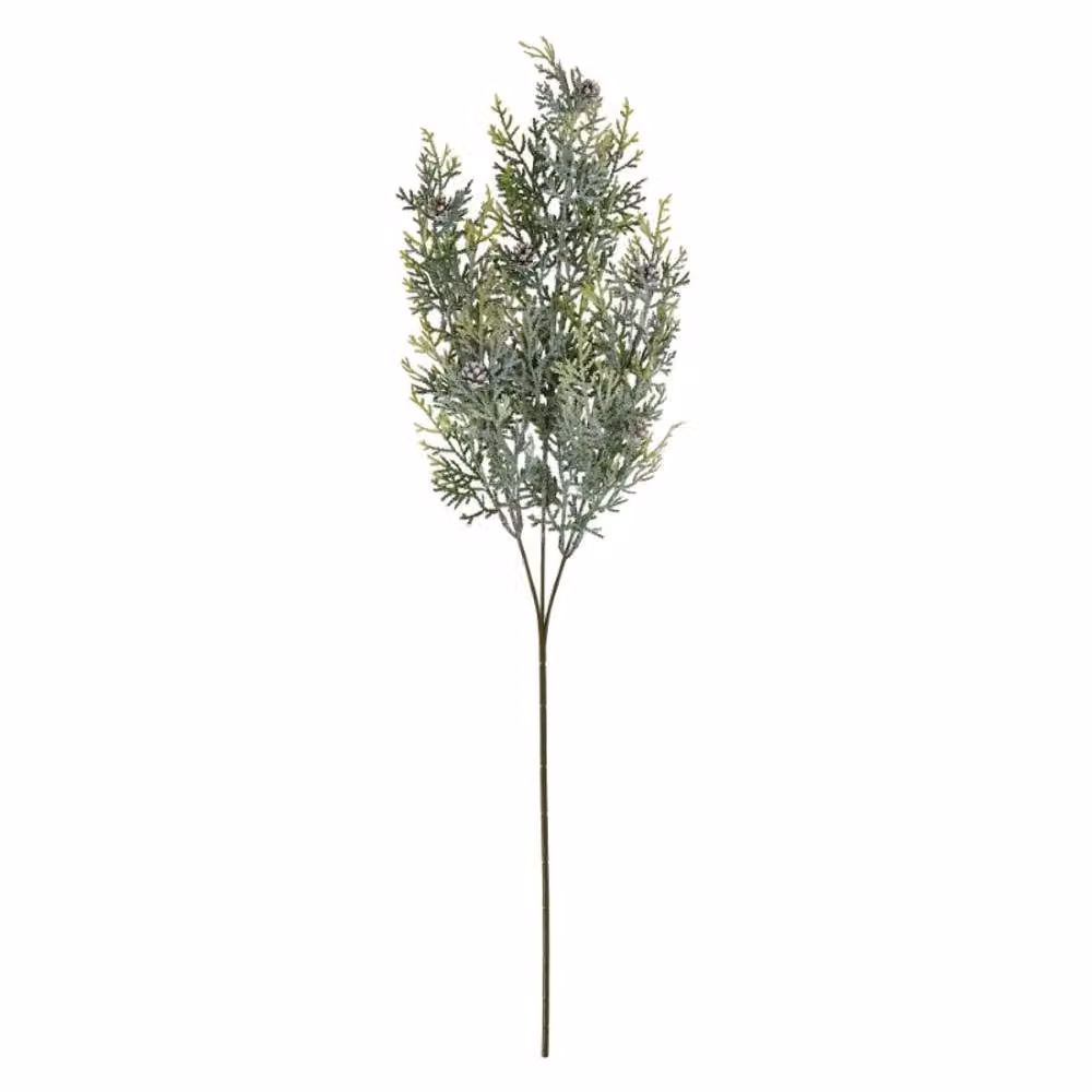 Lemon Pavilion Frosted Pine Tall Stem with Pinecones in White and Green, W27 x D27 x H77 cm – 3