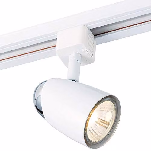 Loops Adjustable Tilt Ceiling Track Spotlight in White and Chrome, 50W Max GU10 LED Downlight