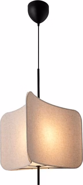 Nordlux Tinto Black Fabric Pendant Light with E27 Socket, Height Adjustable, Diameter: 50 cm