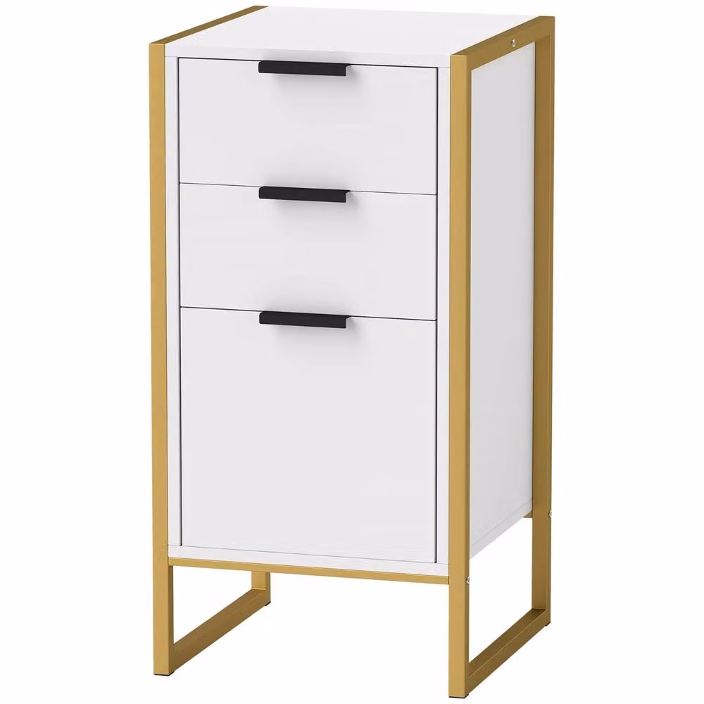 Pirlo Plush Industrial 3 Drawer Chest of Drawers Storage Unit in White – 5