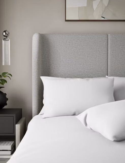 M&S x Kelly Hoppen 2 Pack 500 Thread Count Cotton Sateen Pillowcases in White