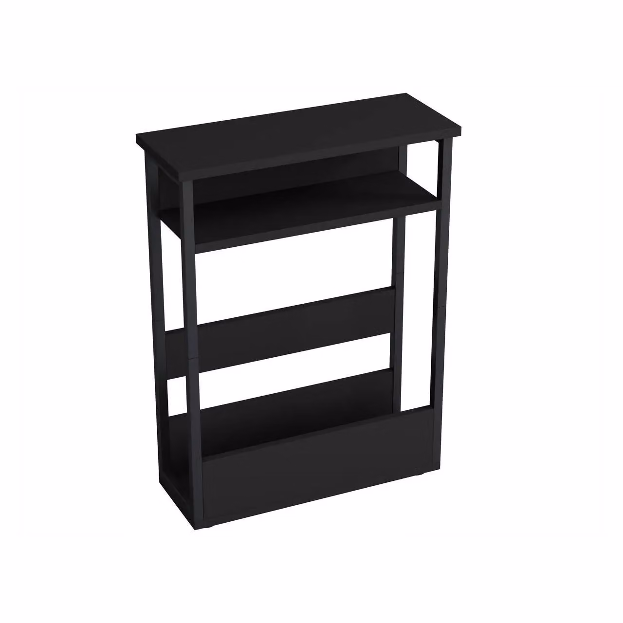 EONLION 3 Tier Slim Black Metal Coffee Side Table and Magazine Shelf Rack – 3