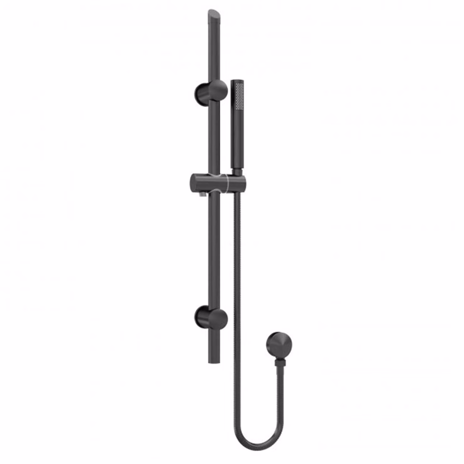 Windon Round Matt Black Slider Rail Shower Kit with Outlet Elbow