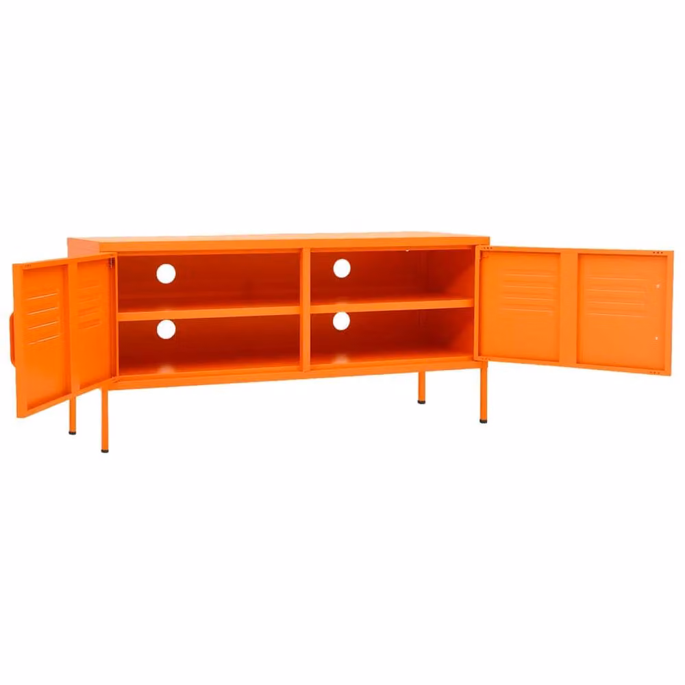 Berkfield Home Orange Steel TV Cabinet W: 105 cm, D: 35 cm, H: 50 cm – 3