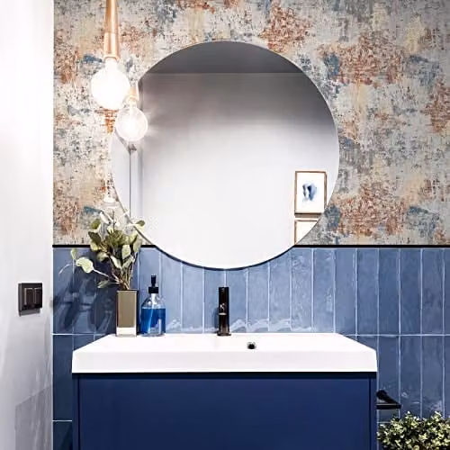 Arthouse Abstract Industrial Textured Wallpaper in Bronze and Blue – 4