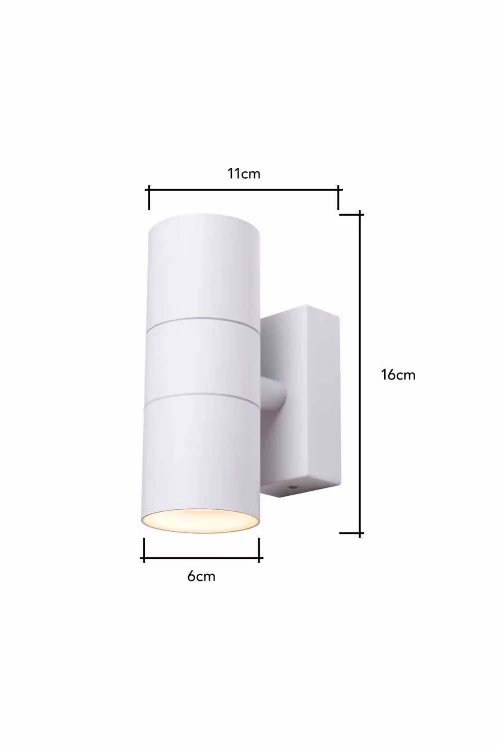 BHS Lighting Jared White Modern Metal Outdoor Up & Down Cylinder Wall Light – 3
