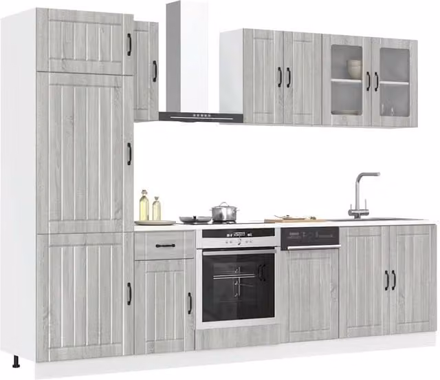 Berkfield Home Kalmar 8 Piece Grey Sonoma Kitchen Cabinet Set
