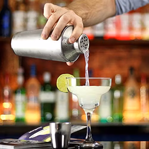 drinkstuff Manhattan Cocktail Shaker Set in Silver with Stainless Steel Accessories and Wood Details – 3