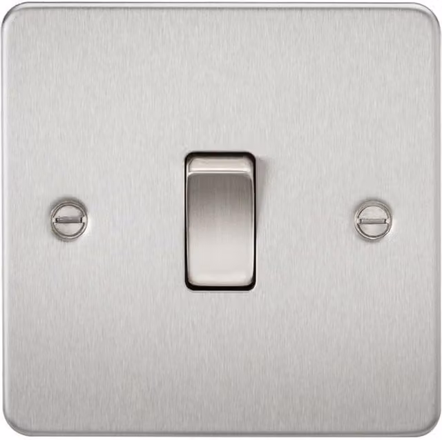 Knightsbridge FP1200BC 10AX 1G Intermediate Flush Plate Switch in Brushed Chrome