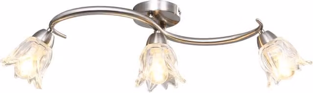 Berkfield Home Tulip Ceiling Lamp with Transparent Glass Shades in Black