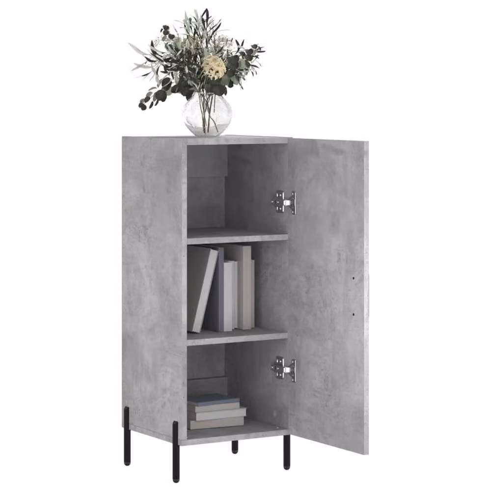 Berkfield Home Industrial Sideboard in Concrete Grey, W/D/H: 34.5 x 34 x 90 cm – 2