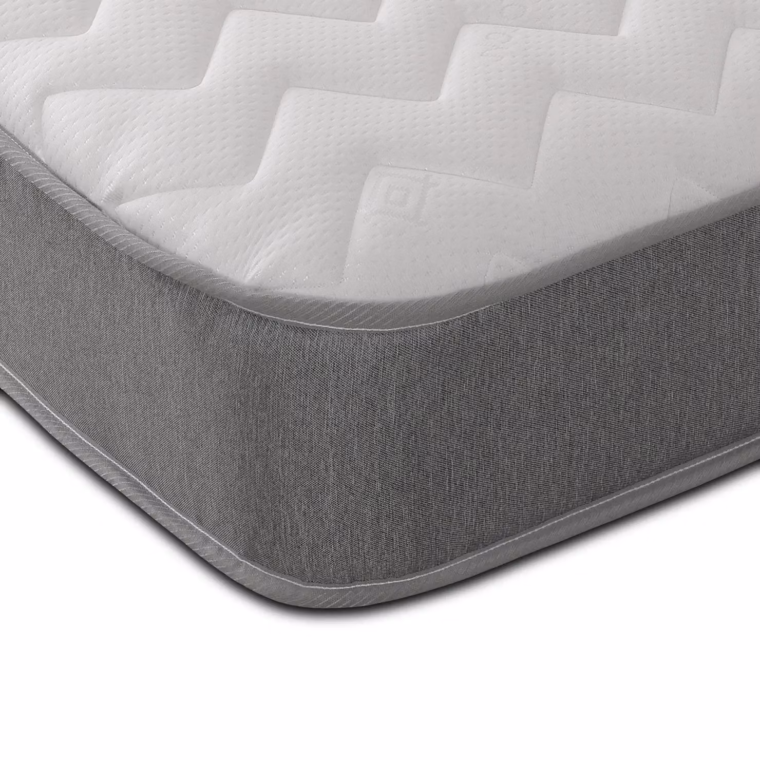 Starlight Beds Zig Zag Hybrid Spring Mattress, Soft, Grey, EU Single, Depth: 19 cm – 2