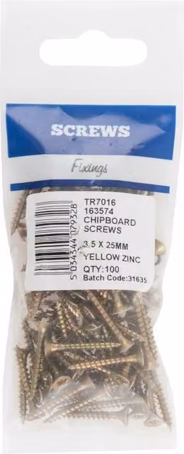 Hiatt Yellow Zinc Galvanised Chipboard Screws