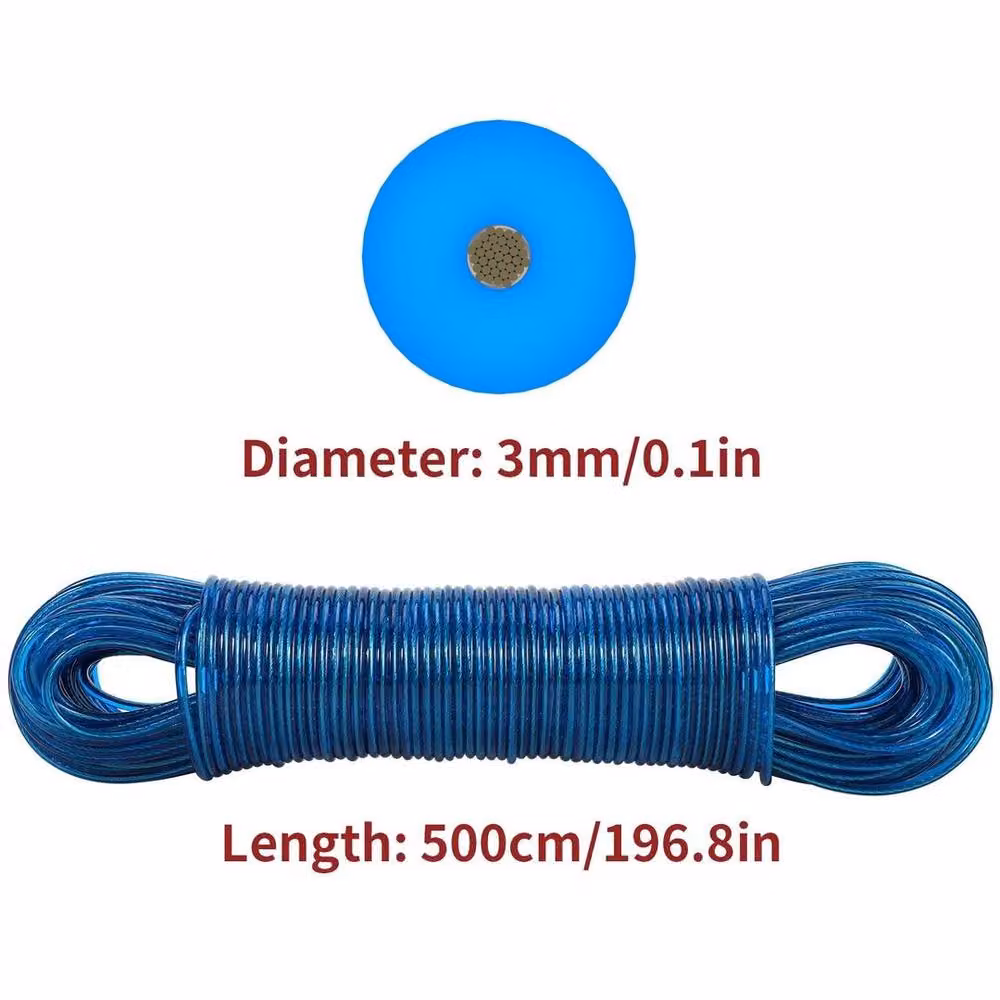 PAWNORA 50m Blue Laundry Clothes Line with Steel Core – 2