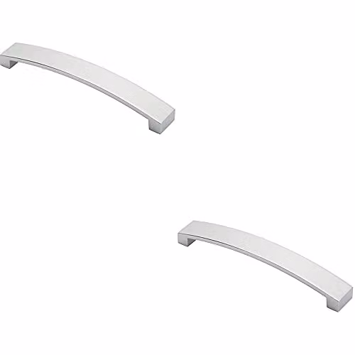 Loops 2 Pack Flat Curved Bow Pull Handles in Polished Chrome, 172 x 25 mm with 160 mm Fixing Centres