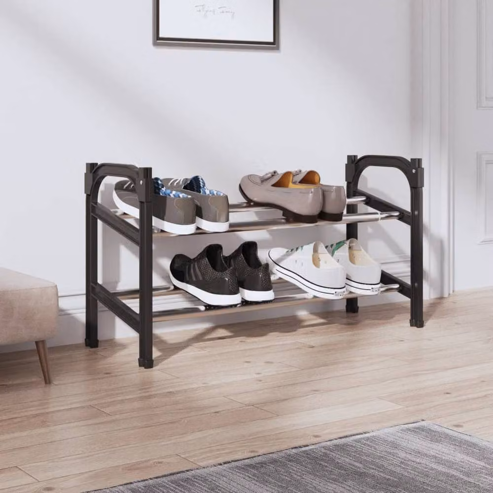 Berkfield Home Extendable Shoe Rack with 2 Shelves, Black, W/D/H: 119 x 24 x 37 cm – 2