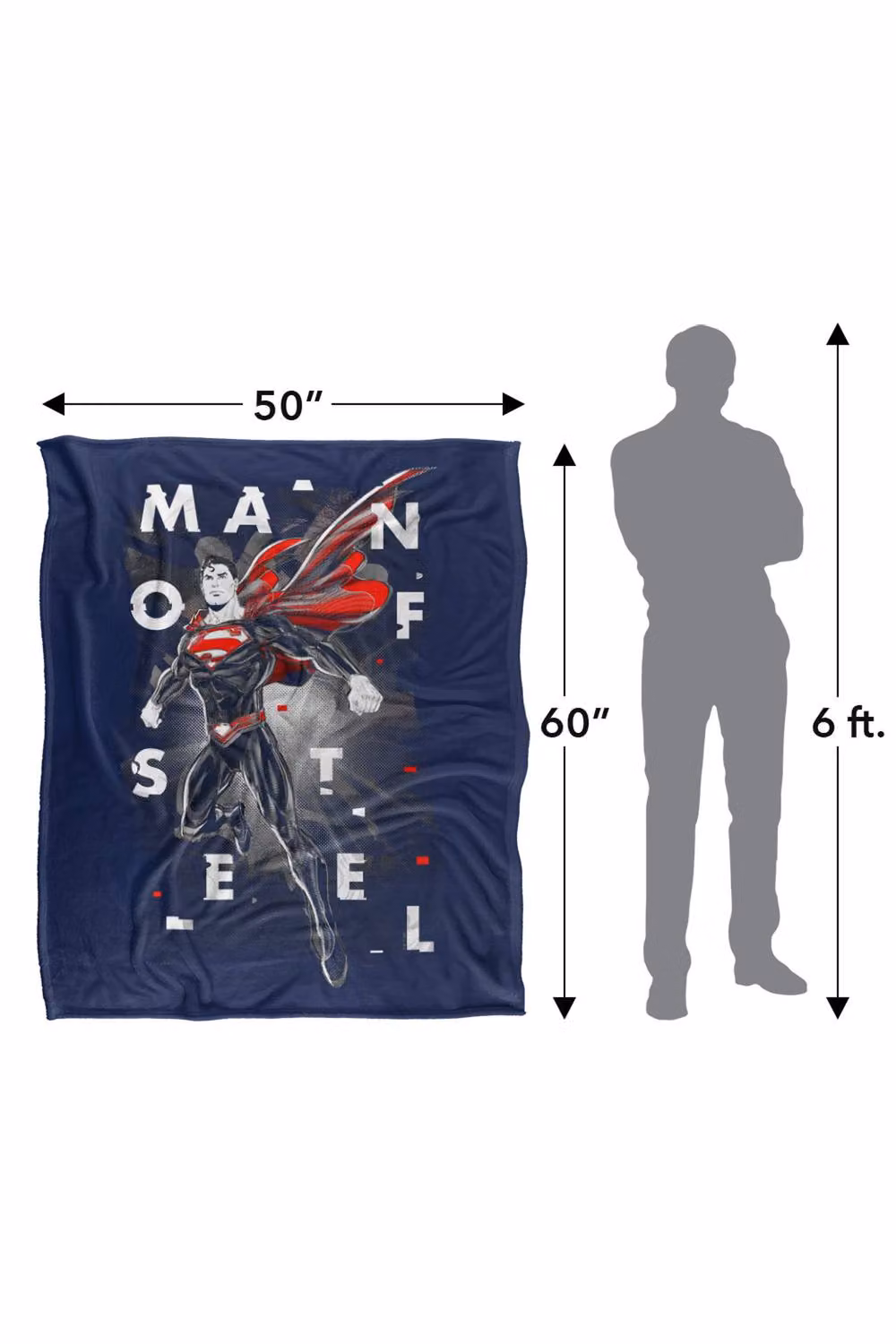 Warner Bros. Superman Man Of Steel Poster Super Soft Fleece Throw Blanket, Multicolour, W: 152 cm, D: 127 cm – 8