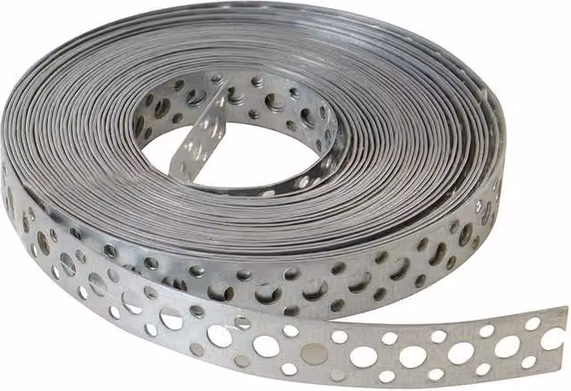 Forgefix Galvanised Steel Perforated Fixing Band, Silver, Width: 20 mm, Length: 10 m