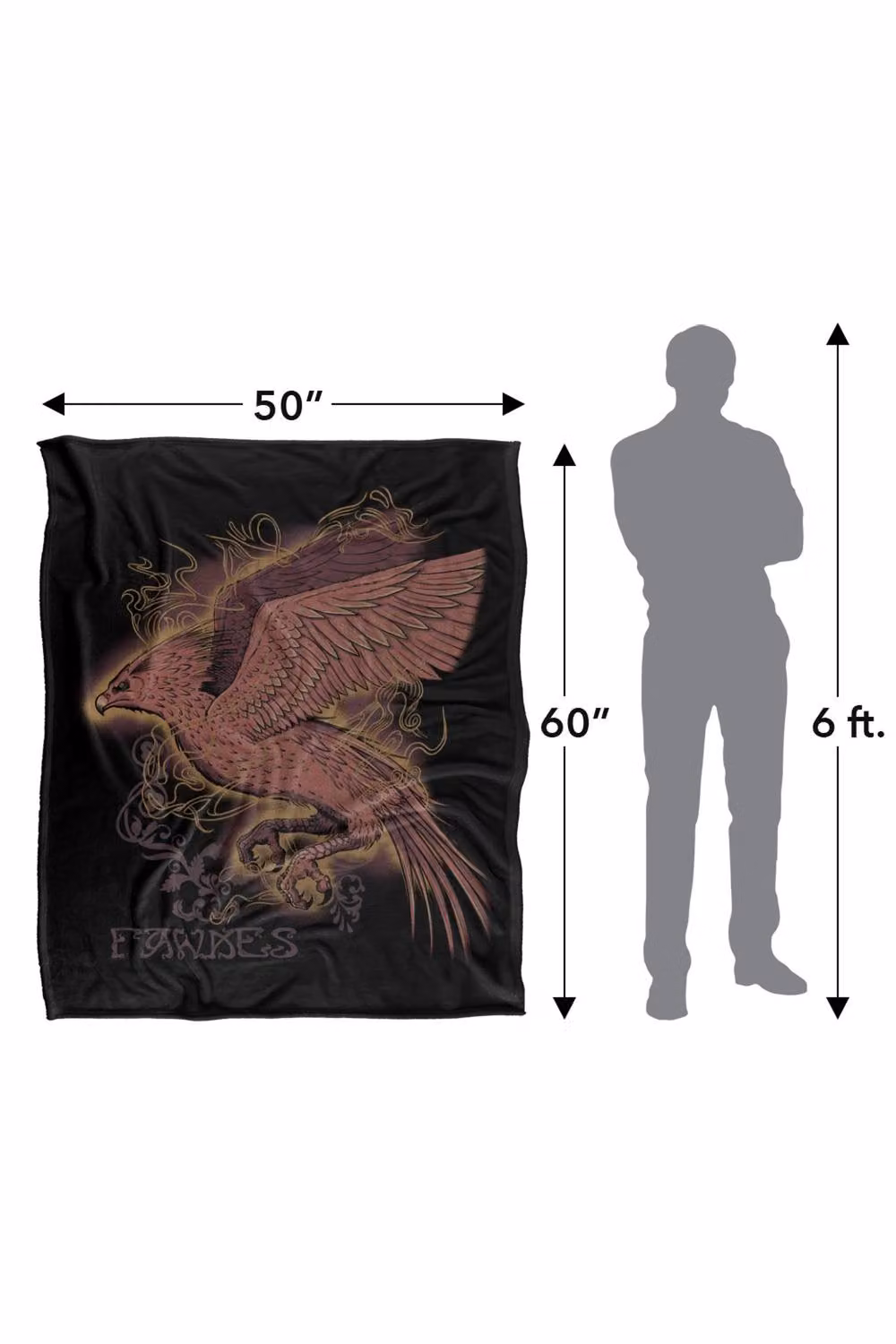 Warner Bros. Harry Potter Phoenix Fawkes Super Soft Fleece Throw Blanket, Multicolour – 7