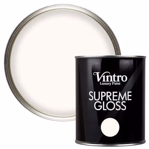 Vintro High Gloss Water Based Paint for Wood and Walls, Warm White - Nymph, 1 Litre