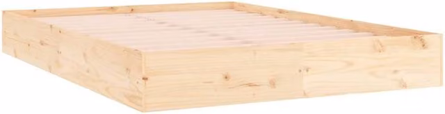 Berkfield Home Beautiful Solid Wood King Size Bed Frame in Natural Pine, W: 150 cm, L: 200 cm