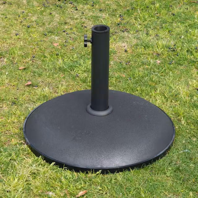 Outsunny Black Steel Parasol Base, 25kg