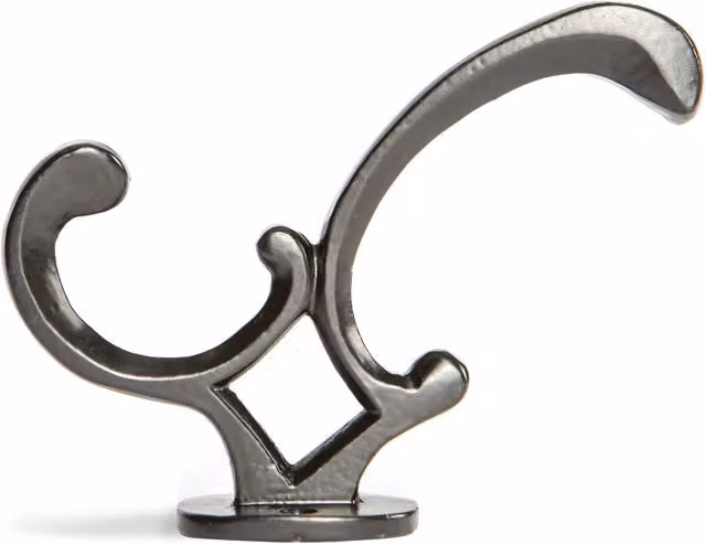 Hammer and Tongs Ornamental Hat and Coat Hook, Black, Pack of 10, H: 130 mm, W: 30 mm – 1