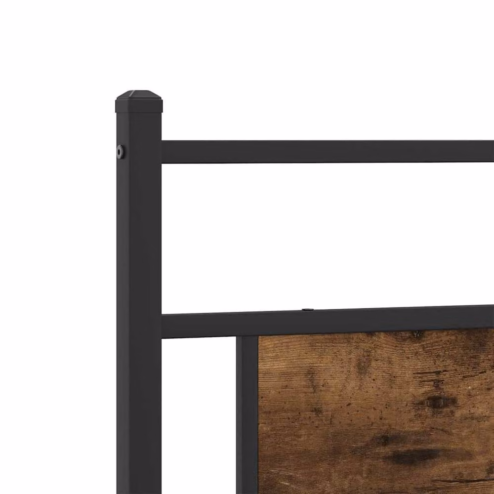 Berkfield Home Durable Industrial Bed Frame in Smoked Oak and Metal, Brown, W: 100 cm, D: 200 cm – 4