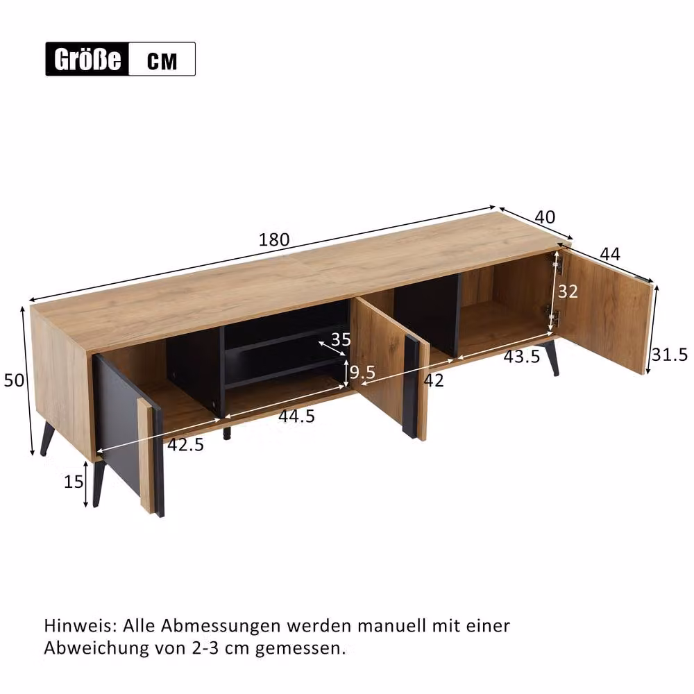 Merax Industrial TV Stand and Media Unit Console Table in Brown and Black – 2