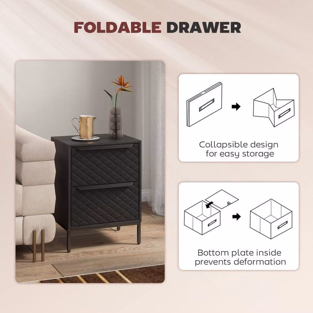 Wyld Haus Nomiba 2 Drawer Fabric Storage Unit in Black – 6