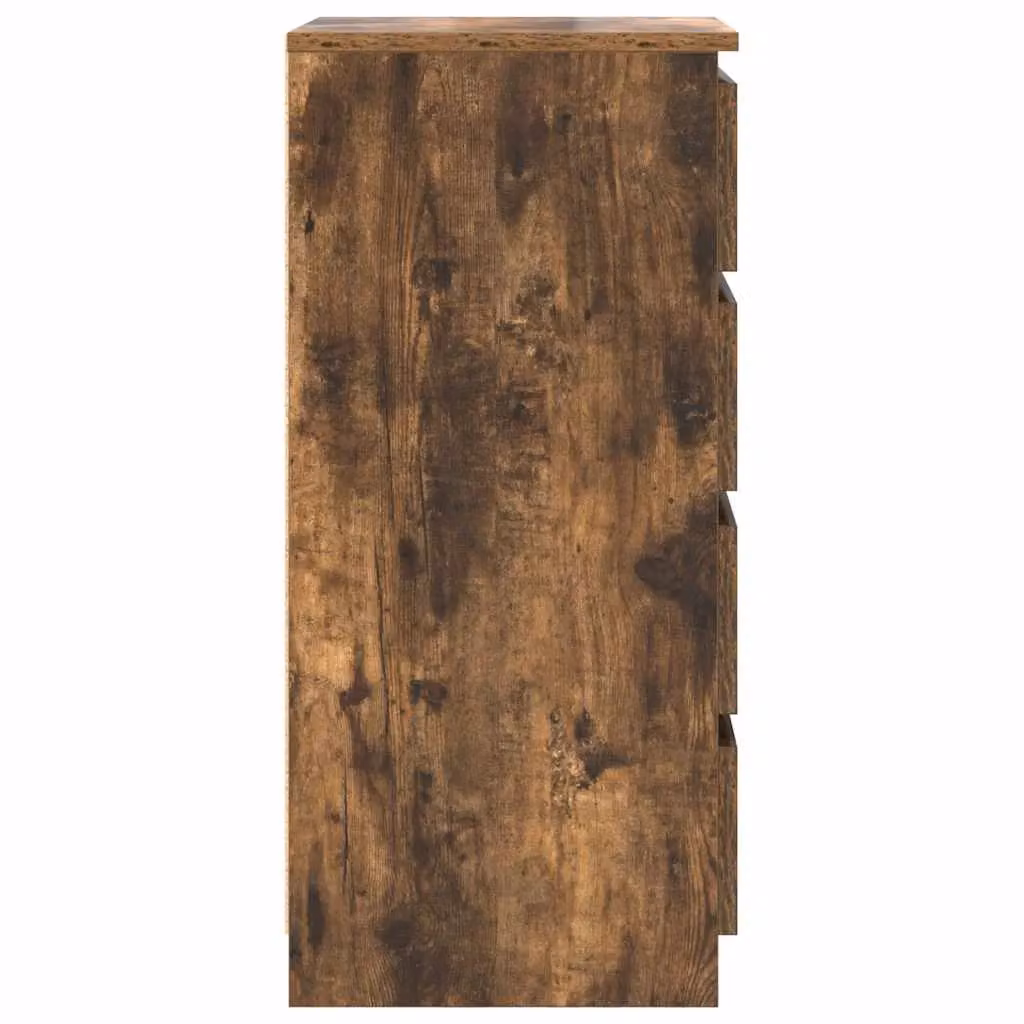 Berkfield Home Sideboard with Drawers in Smoked Oak Brown, W/D/H: 37.5 x 35 x 99 cm – 2