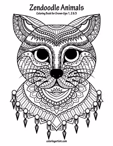 Zendoodle Animals Coloring Book for Grown-Ups Volumes 1, 2 and 3