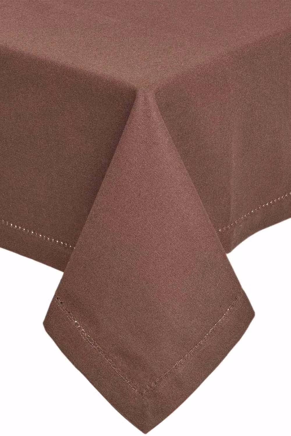 Homescapes Plain Cotton Tablecloth in Brown, W: 137 cm, L: 178 cm – 2