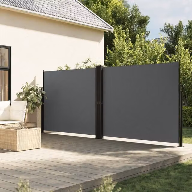 Berkfield Home Retractable Side Awning in Anthracite, W/H: 1000 x 180 cm – 1
