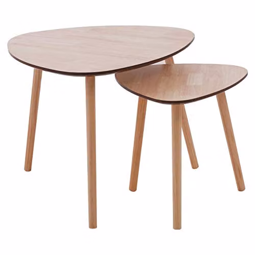Orsina Set of 2 Nesting Tables in Natural Wood for the Living Room