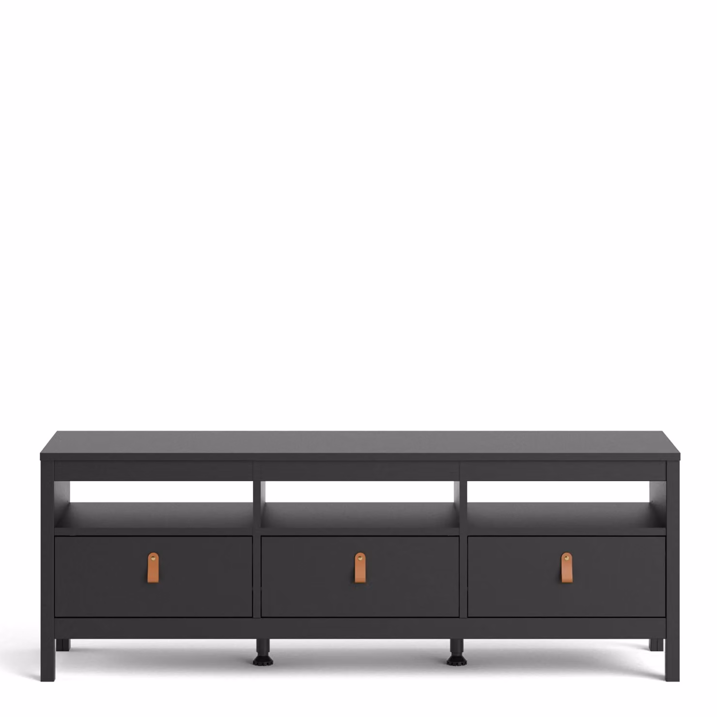 Furniture To Go Barcelona TV Unit with 3 Drawers in Matt Black – 3