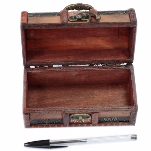 Ancient Wisdom KDMD Large Colonial Box with Gold and Red Floral Panels – 2