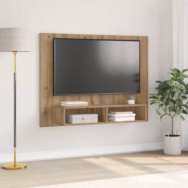 Berkfield Home Artisan Oak Wall TV Cabinet in Brown