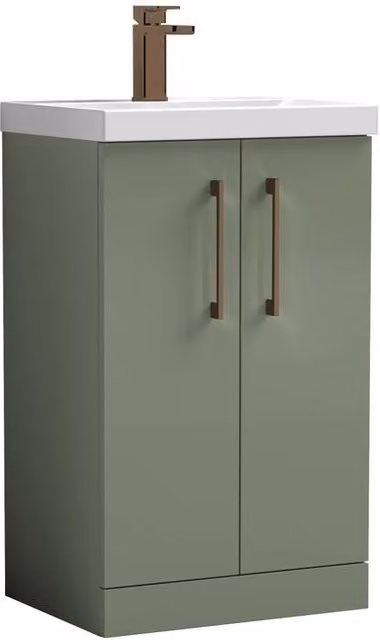 Balterley Modern Green Bathroom Vanity Unit with Basin and 2 Soft Close Doors