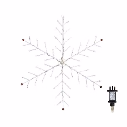 Samuel Alexander White Metal Christmas Snowflake with 132 Multi-Action LEDs, W: 50 cm x H: 50 cm – 3