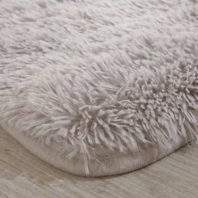 OHS Plain Shaggy Anti-Slip Floor Mat in Silver, W/D: 80 x 150 cm – 1