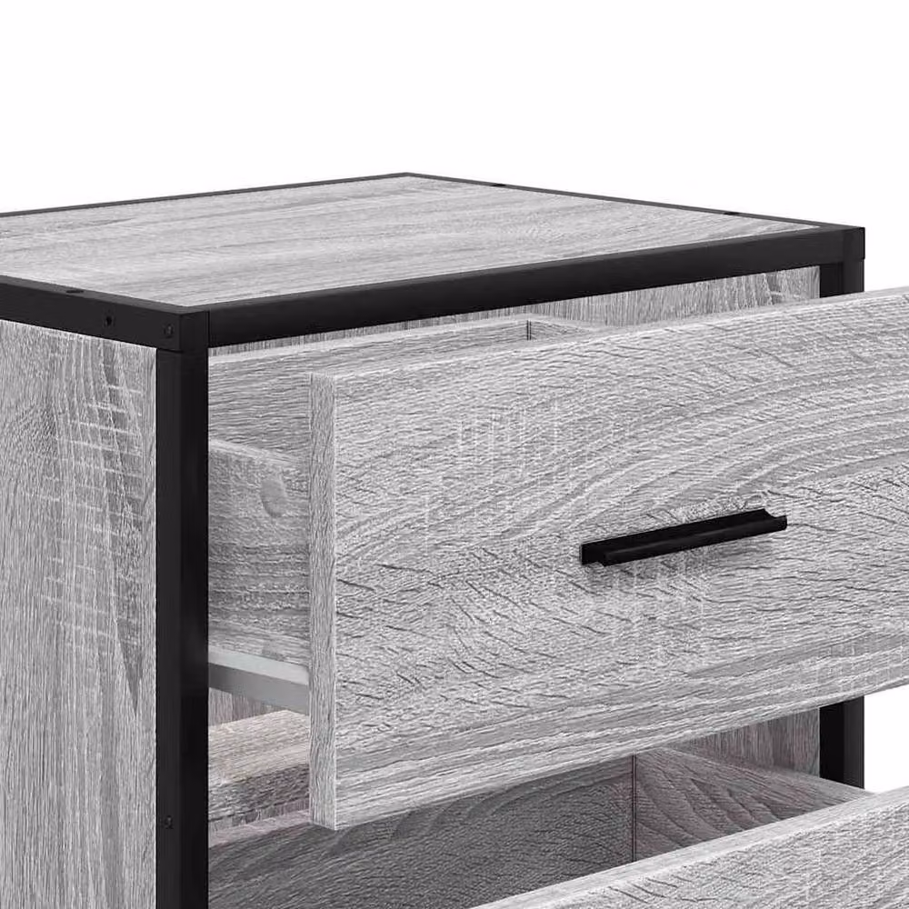 Berkfield Home Set of 2 Wall-mounted Bedside Cabinets, Grey Sonoma, W: 40 cm, D: 31 cm, H: 39.5 cm – 6
