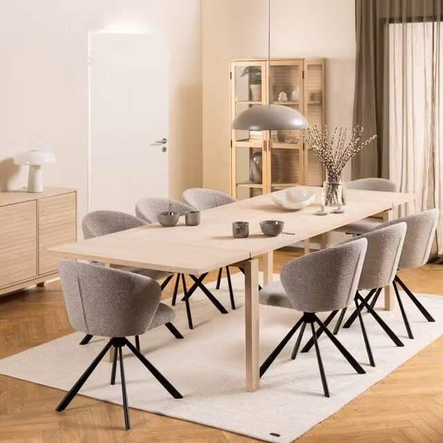 Furniture To Go Linley Extendable White Oak Dining Table Extension Leaf